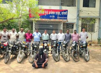 सांगलीत स्थानिक गुन्हे अन्वेषण शाखेची मोठी कारवाई: आंतरराज्यीय मोटारसायकल चोर गजाआड मोटारसायकल चोर