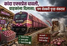 कांदा एक्सप्रेस धावली, ग्राहकांना दिलासा; पण शेतकरी पुन्हा संकटात कांदा एक्सप्रेस