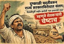 दुष्काळी मदतीवरून राज्य सरकारविरोधात संताप; दिवाळीपूर्वी जाहीर झालेली ‘पाच हजारांची मदत’ म्हणजे शेतकऱ्यांची चेष्टाच दुष्काळी मदती